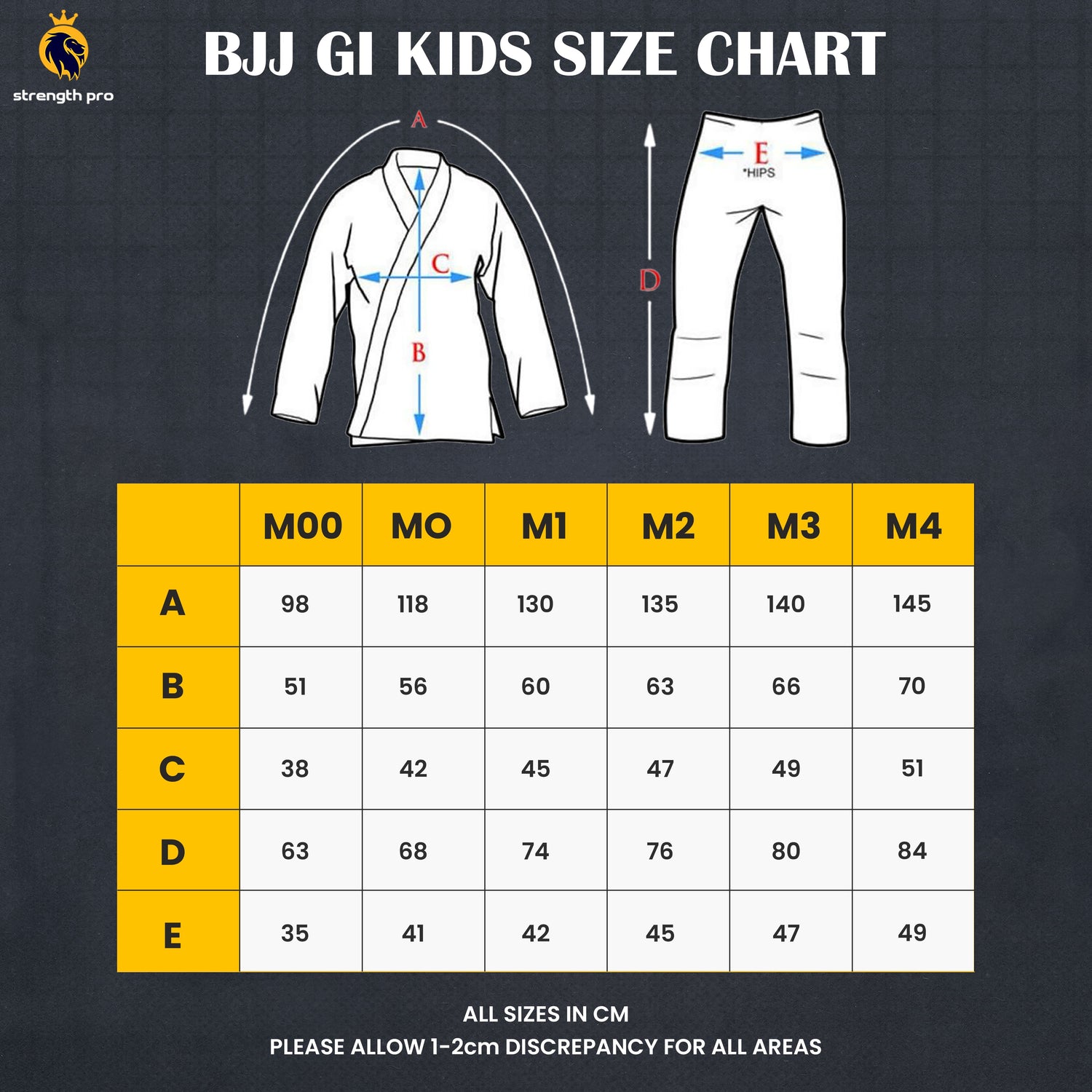 Strength Pro | BJJ Gi kids | Brazilian Jiu Jitsu Kimono Prolight | 300 GSM Black