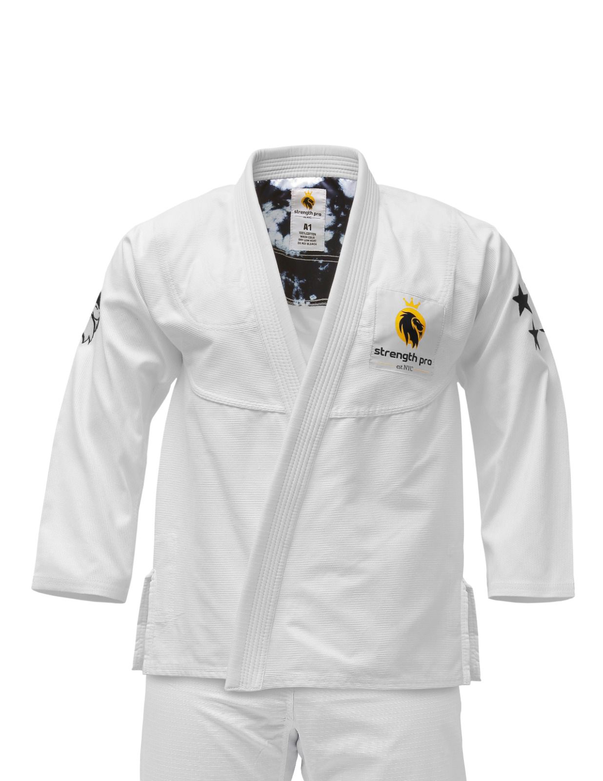 350 GSM Brazilian Jiu Jitsu Gi White Kimono - Strength Pro
