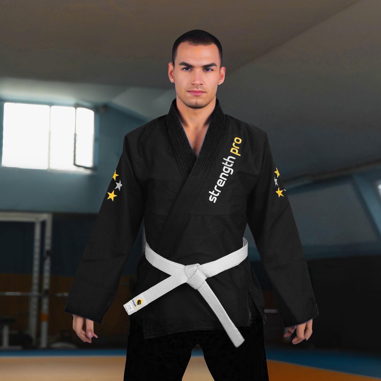 Strength Pro | BJJ Gi Adult | Brazilian Jiu Jitsu Gi Prolight Grappling | 450 GSM Black