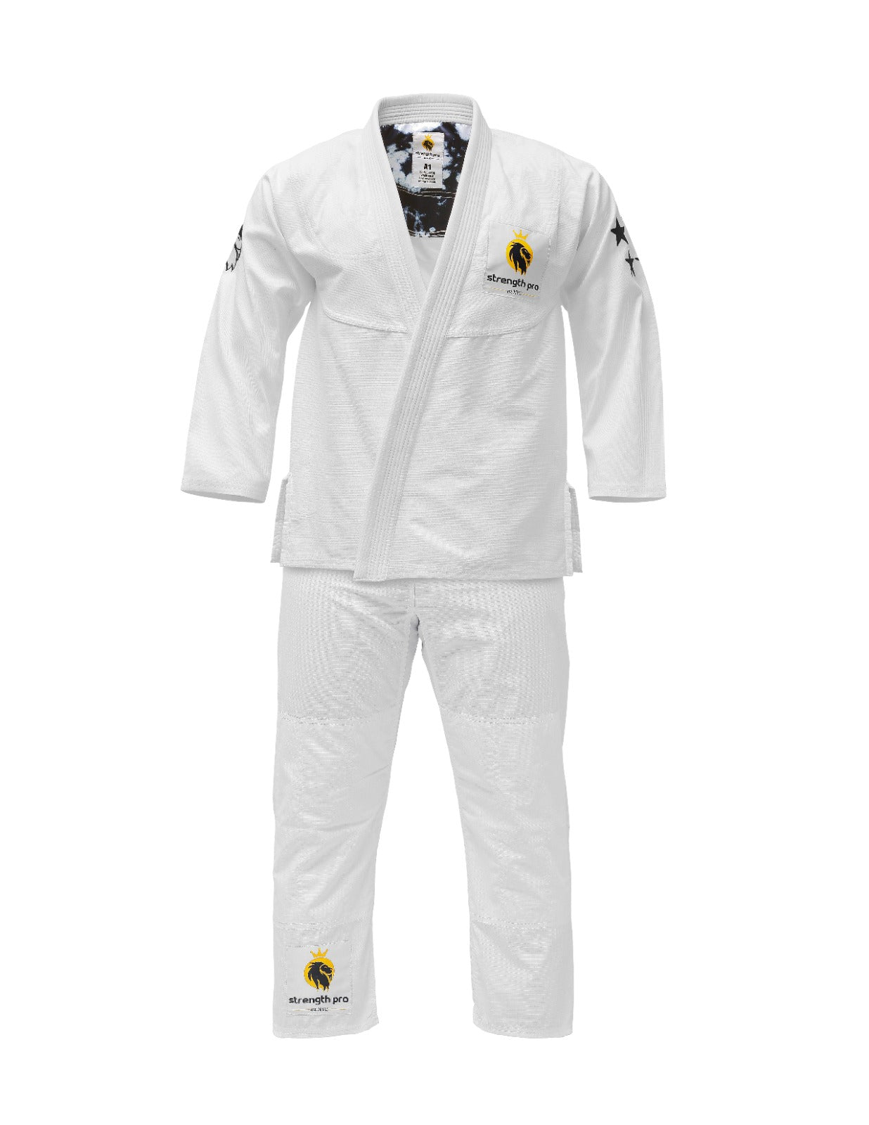 350 GSM Brazilian Jiu Jitsu Gi White Kimono - Strength Pro